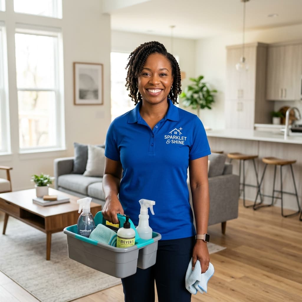 Professional cleaning team at work